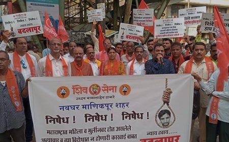 बदलापूरमधील घटनेनिषेधार्थ शिवसेनेची वसईत आंदोलने!