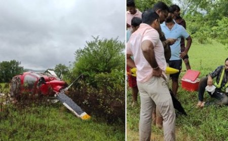 પુણે પાસે એક ખાનગી કંપનીનું હેલિકોપ્ટર દુર્ઘટના ગ્રસ્ત થયું