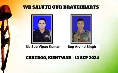 किश्तवाड़ में सेना के दो जवानों का सर्वोच्च बलिदान