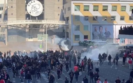 ફૂટબોલ મેચ રદ થયા બાદ એમ્સ્ટરડેમમાં, રમખાણોમાં આઠ એજેક્સચાહકોની ધરપકડ કરવામાં આવી