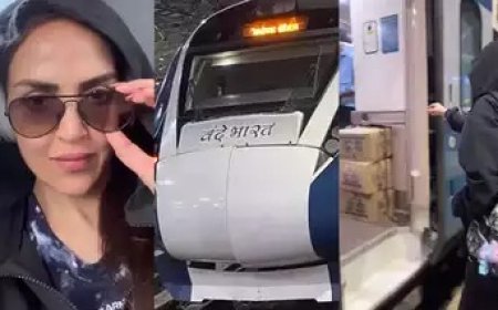 वंदे भारत ट्रेन में सफर करती दिखीं ईशा देओल, वीडियो वायरल