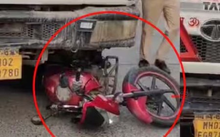 गोरेगांव में डंपर-बाइक की टक्कर में छात्रा की मौत, पिता घायल