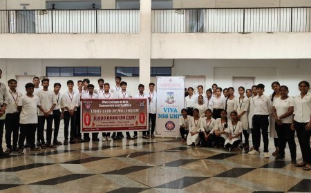 विवा महाविद्यालयात रक्तदान शिबीर संपन्न