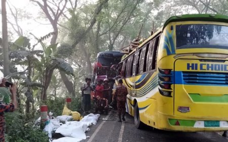 बांगलादेशात आज पहाटे रस्ता अपघात, पाच ठार, २७ हून अधिक जखमी