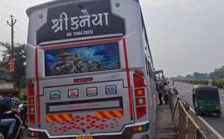 સુરતમાં લક્ઝરી બસ બેકાબૂ, 8 વાહનોમાં ટક્કર, 1ની મૌત, 4 ઘાયલ