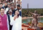 91-Foot Chhatrapati Shivaji Statue Unveiled at Malvan’s Rajkot Fort by CM Devendra Fadnavis