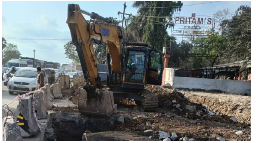 राष्ट्रीय महामार्गावर कर्टच्या कामात नियोजनाचा अभाव? ससूनवघर येथे अपूर्ण मार्गिकेमुळे वाहतूक विस्कळीत