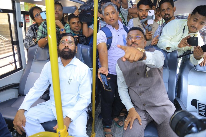 ठाणे-नागपुर मार्ग पर 'स्मार्ट बस' का उपमुख्यमंत्री एकनाथ शिंदे ने किया निरीक्षण, सुरक्षा व तकनीक से लैस बस से बढ़ेगी यात्रियों की सुरक्षा
