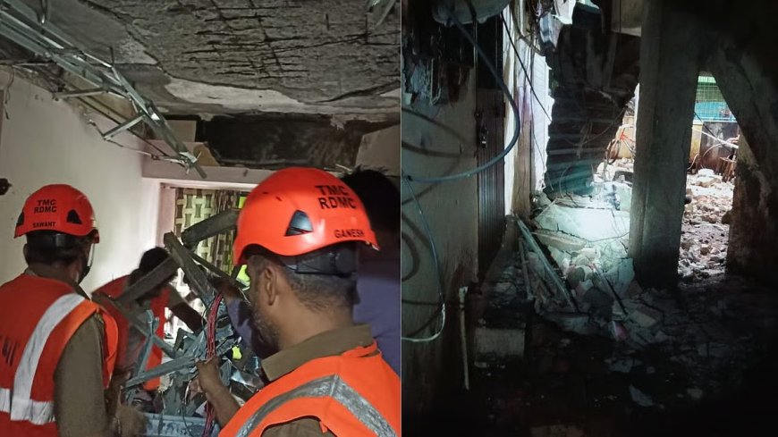 Mumbai: Two Women Injured in Byculla Slab Collapse; Thane Sees Partial Building Collapse Amid Monsoon Warnings
