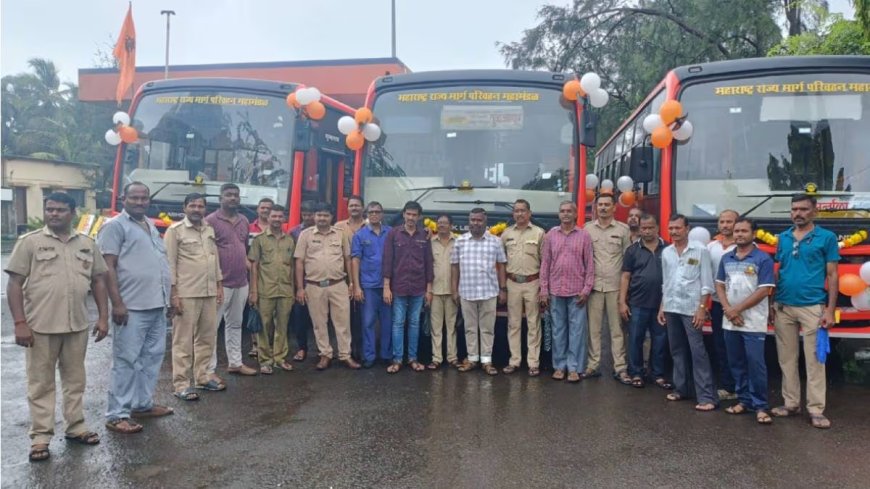 अर्नाळा आगारात पाच नवीन एसटी बसेस दाखल; आमदार स्नेहा दुबे-पंडित यांच्या हस्ते लोकार्पण