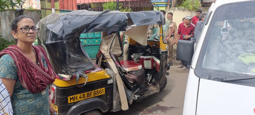 अर्नाळ्यात एसटी व रिक्षाचा भीषण अपघात प्रवासी महिलेचा मृत्यू तर तीन जखमी