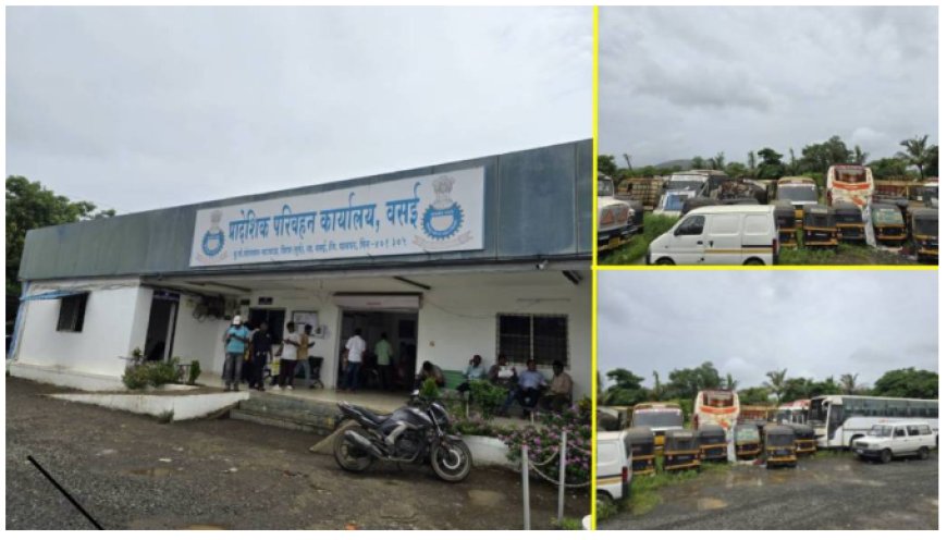 वसई परिवहन कार्यालयासमोर जप्त वाहनांचा खच; लिलाव प्रक्रियाही ठरत आहे अपुरी