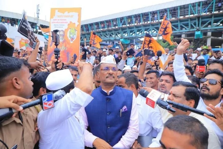 Maharashtra Minister Pratap Sarnaik Heckled by MNS Workers During Marathi Language Protest in Mira Bhayandar