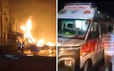 Telangana Factory Blast Triggers Major Fire in Yadadri Bhuvanagiri; Six Injured After Reactors Explode