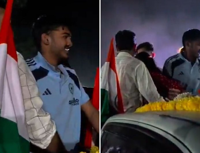 अंडर-19 भारतीय क्रिकेटर आयुष म्हात्रे का नालासोपारा में ऐतिहासिक स्वागत